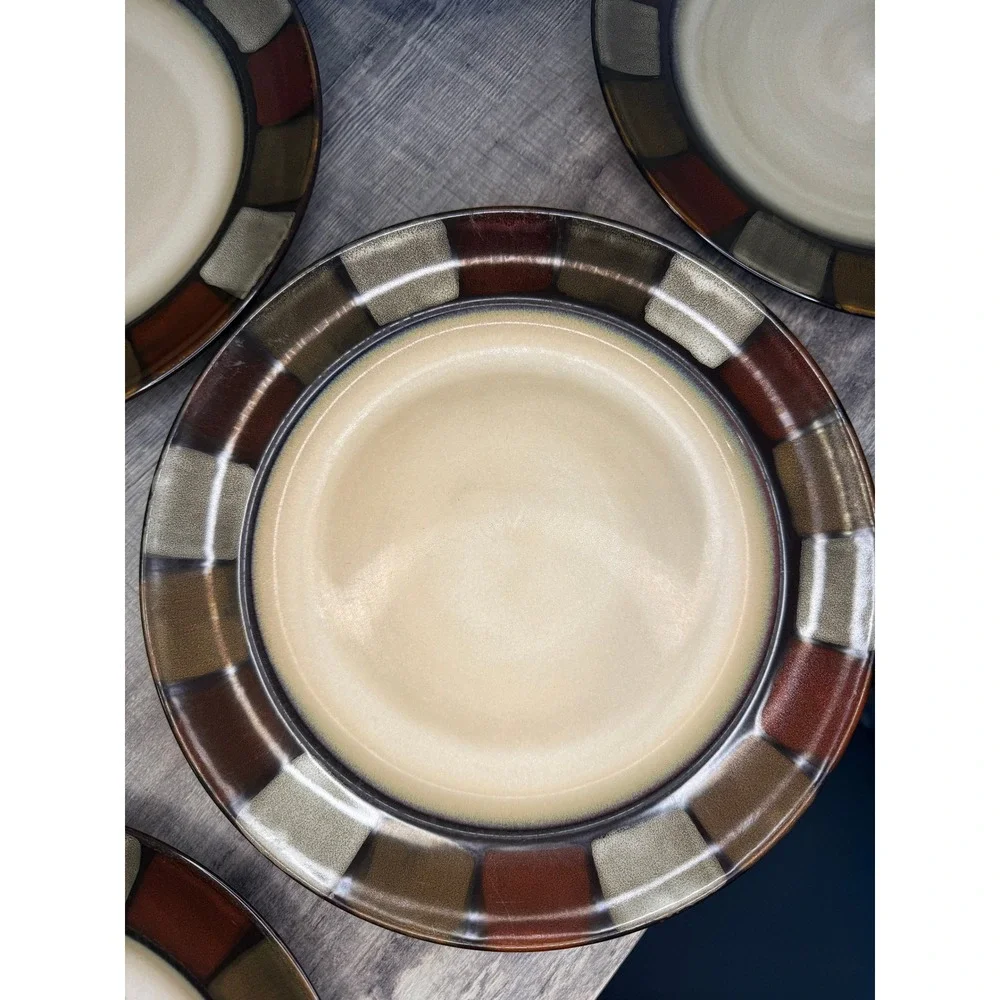 Pfaltzgraff Everyday Taos Dinner Plates Set of 6 Brown Tan Grey 11